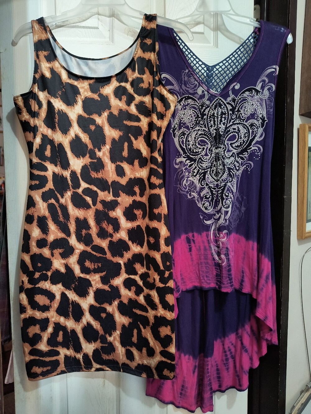 Lot of 2 Sleeveless Polyester Summer Dresses Large